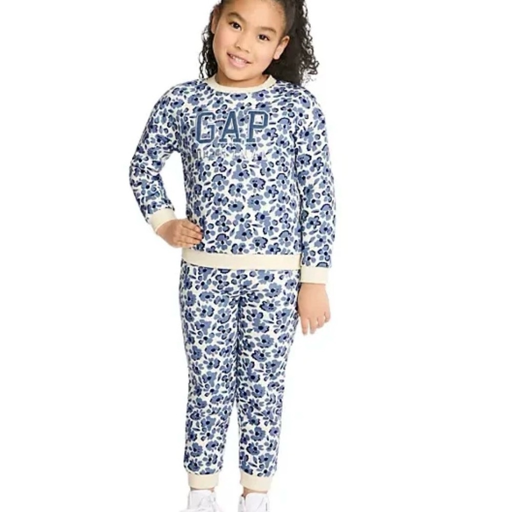 Gap Kids Girls Toddler Logo Fleece Set Blue Floral 3T